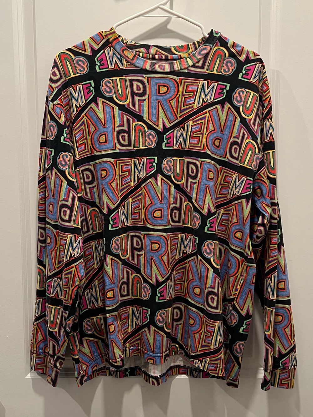 Supreme Perspective Logo Print Long Sleeve Shirt